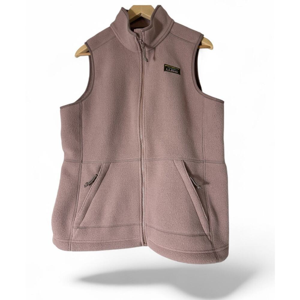 LL Bean Womens Fleece Vest Size Medium Blush Pink Classic Outdoors